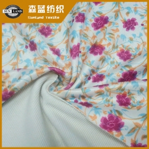 印花滌氨魚(yú)鱗布 Print poly spandex terry